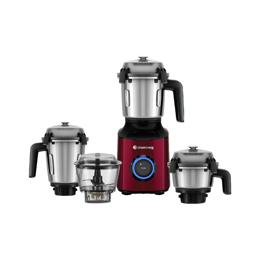 Atomberg Zenova MG With Unique Coarse Mode | Intelligent Powerful BLDC Motor | 550 W Mixer Grinder (Zenova | 4 Jars | Red Wine)