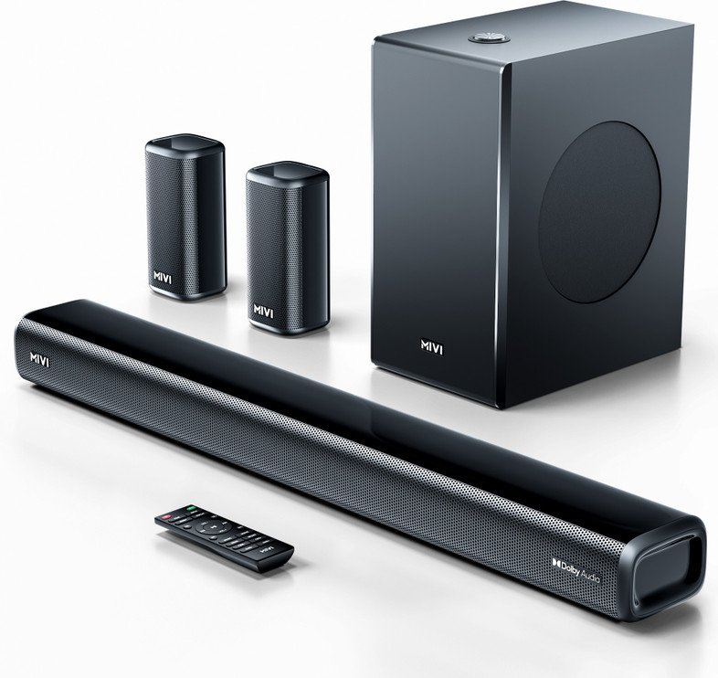 Mivi Fort H350 Soundbar, 350 Watts, 5.1 Channel, Multi-Input and EQ Modes, BT v5.1 350 W Bluetooth Soundbar (Black, 5.1 Channel)