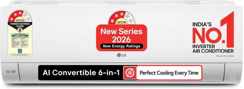 LG 2025 Model 1.5 Ton 5 Star Split Dual Inverter with Faster Cooling and Energy Saving, Al Convertible 6-in-1 Cooling, 4 Way Air Swing, VIRAAT Mode and Diet Mode Plus AC (US-Q19YNZE3, White)